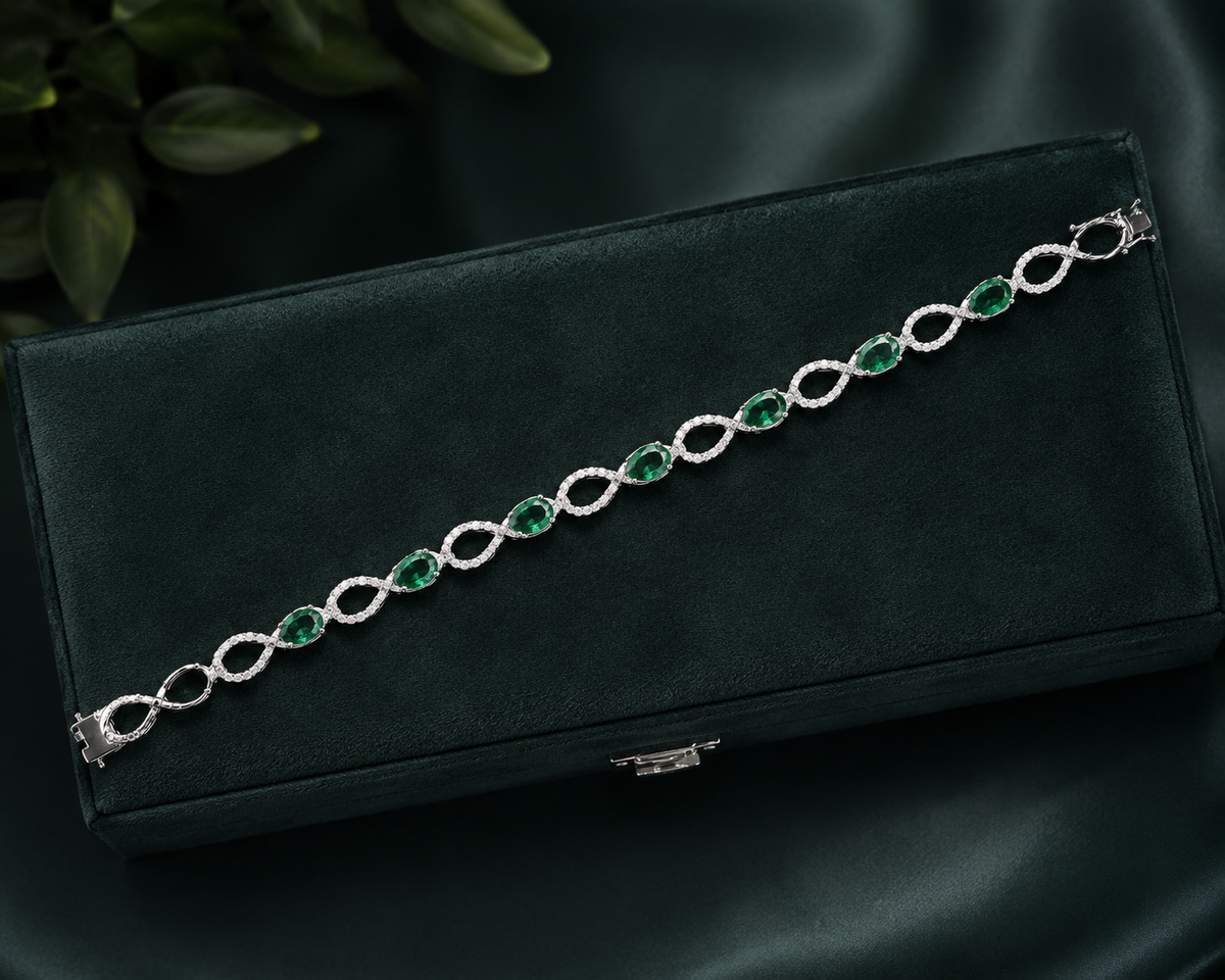 Emerald Infinity Link Bracelet