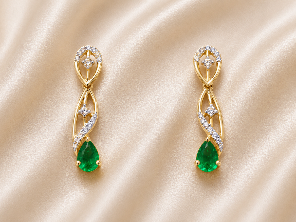 Emerald Elegance Drop Earrings