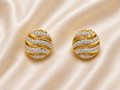 Golden Ribbon Stud Earrings