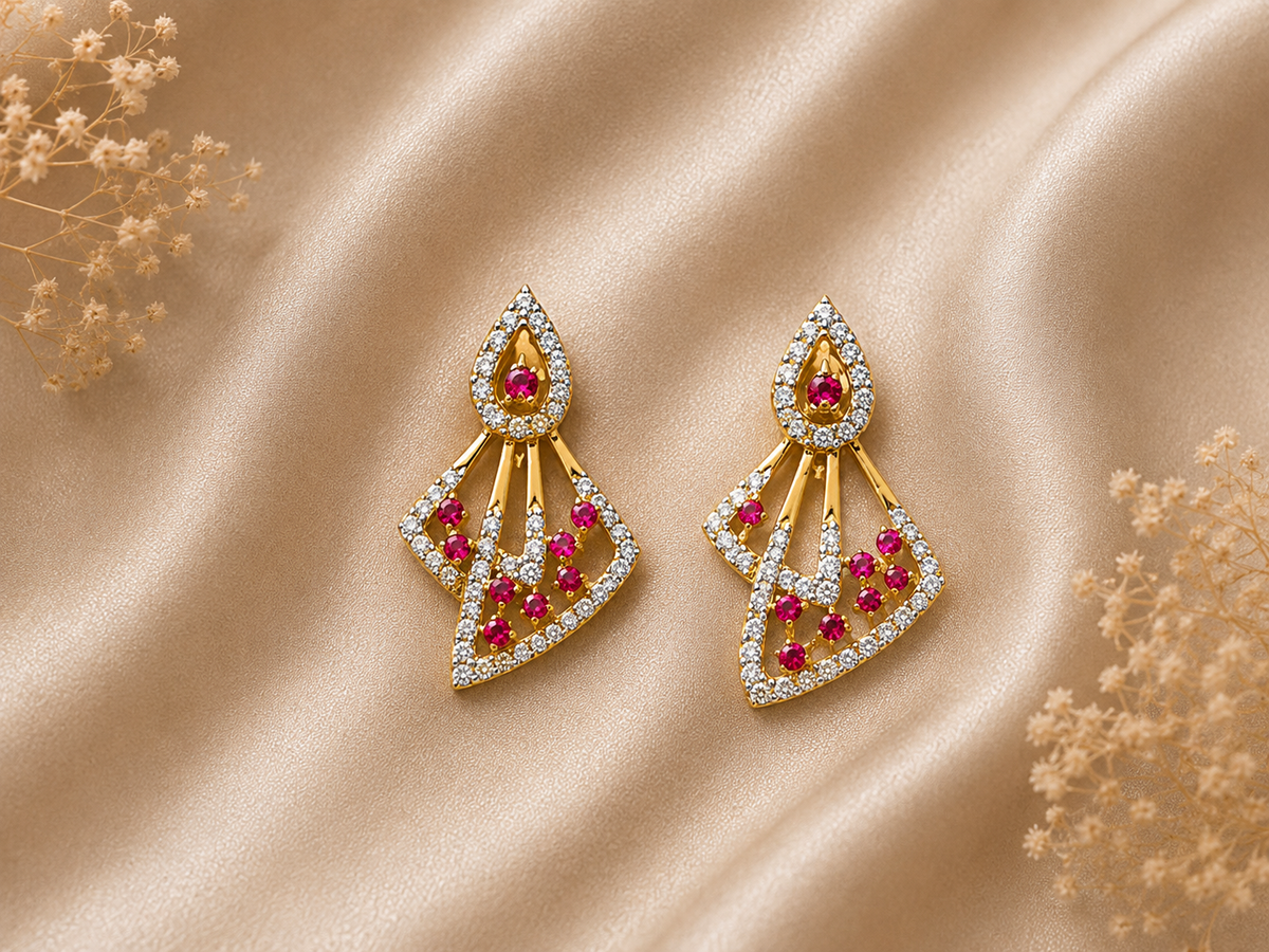 Ruby Radiance Statement Earrings