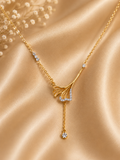Golden Ginkgo Sculptural Necklace