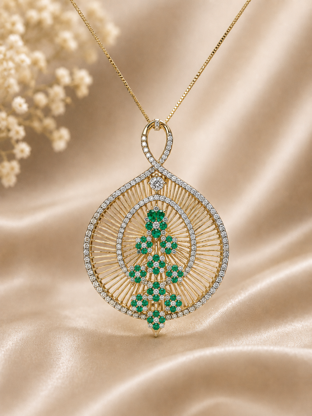 Emerald Cascade Pendant Necklace