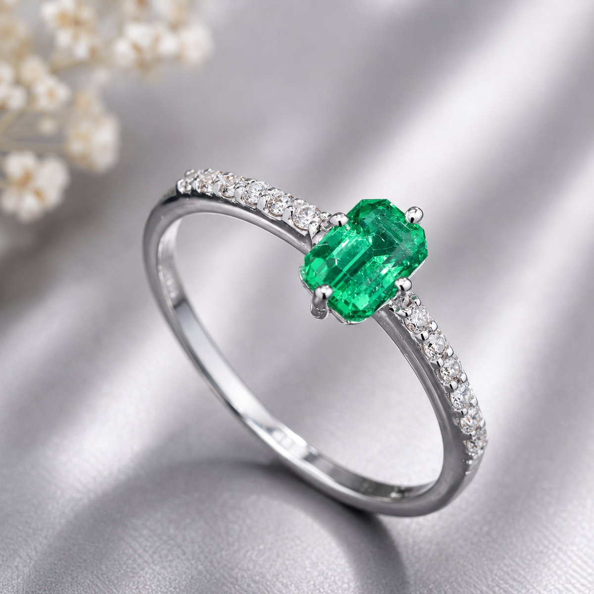 Emerald Radiance Solitaire Ring